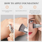 DUcare Foundation Brush Contour Bronzer Self Tanner Makeup Brushes for Liquid Makeup Flat Top Professional Buffing Blending Mineral Powder Face Brush, Black