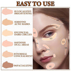 6 Colors Correcting Concealer Contour Palette,Concealer Cream Contour Makeup Palette,Contouring Foundation Highlighting Makeup Kit with Brush（02#）