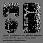 4PCS Eiffel Tower Shower Curtain Set, Luxury Jewelry Rhinestone Bling Diamond Paris Bathroom Decor, Waterproof Fabric Black Shower Curtain, Non-slip Bath Mat Toilet Lid Cover Bathroom Rugs