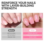 Nail Polish Strengthener and Growth Treatment: Pink Gelike EC 6 in 1 Natural Nail Hardener Extra Strong and Growth - Long Lasting Nail Repair for Damaged Nails - For Daily Work Home Salon