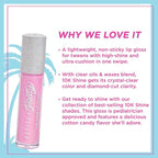 Petite 'N Pretty 10K Shine Lip Gloss for Girls (Gia Pink) - Makeup for Kids, Tweens, Teens - High Shine, Soft, Hydrating, Lightweight, Made in the USA