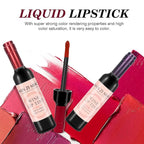 Wine Lip Tint 6 Colors Bottle Lipgloss Stain Waterproof Long Lasting Natural Liquid Lipstick Mini Make Up Gloss Matte Sticks Makeup Set Plumper Red Pack Set Wine 24 Hour Set Non-stick Cup
