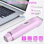 Glow Aura Womens Shaver, Bikini Trimmer for Women, Glow Aura Electric Razor, Comfort 2 in 1 Electric Lady Shaverr, Dual Head Groomer, Glowaura Womens Razor, GlowAura Bikini Shaver(Purple)