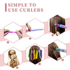 30pcs Heatless Hair Curlers Rollers Spiral Curls Styling Kit with 2 Styling Hooks, No Heat Curlers for Women Girl's Medium and Long Hair17.8”(45 cm)…