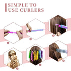 30pcs Heatless Hair Curlers Rollers Spiral Curls Styling Kit with 2 Sets Styling Hooks,No Heat Curlers for Women Girl's (9.8 Inch/25 cm)