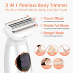 5 in 1 Bikini Trimmer for Women,IPX7 Waterproof Cordless Replaceable Pubic,Eyebrow,Facial Electric Razors&Nose Hair Trimmer&Painless Body Shaver for Arms Legs Underarms,USB Charge,LED Display,Wet&Dry
