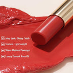 Oulac Moisturizing Shine Lipstick For Women Christmas Set 2PCS, 2 in 1 Tinted Lip Balm for Winter, Hydrated Juicy and Glossy Lip Color for Dry, Cracked and Chapped Lips, Vegan [01+16]