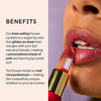 Winky Lux Flower Balm, pH Lip Balm, Color Changing Lipstick and Tinted Lip Balm Stain, Vegan & Cruelty Free, Hydrate & Plump, Sheer Pink Lipstick, Pink Flower