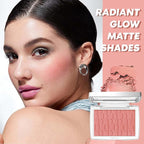 Rosewood Blush Powder Blush for Cheeks with Brush, Matte Blush Palette Blush Powder Face Blusher, Natural Blendable Formula Silky Lightweight Makeup Blush Rubores de Maquillaje, 012#