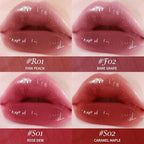 KIMUSE Gleamy Gloss Lip Stain Set, Long-lasting Lightweight Glow Lip Tint, Non-sticky Moisturizing Juicy & Glossy Finish