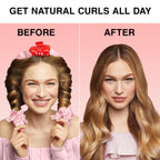 Hello Kitty x Kitsch XL Satin Heatless Curling Set- Heatless Hair Curler To Sleep In for Frizz-Free & Soft Curls, Comes with Bow Shape Design Hair Claw and Satin Scrunchies, Gifts for Women, 4pc Set