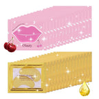 30 Pairs Lip Mask & Eye Mask, 24K Gold Gel Crystal Collagen Eye Pads for Puffy Eyes, Effectively Moisturizing the Lip & Eye Skin, Under Eye Patches for Dark Circles, Eye Bags, Wrinkles and Fine Lines