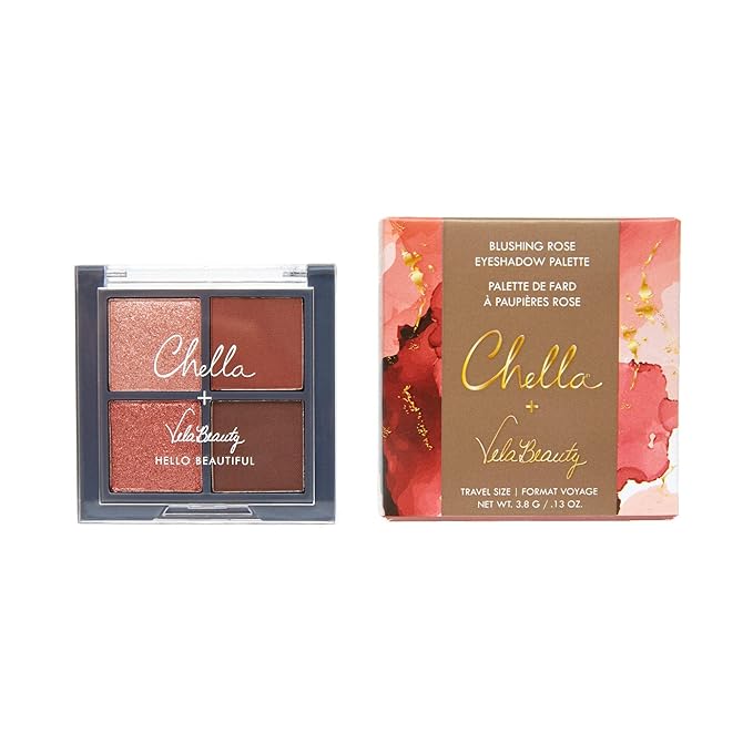 Chella Makeup Eyeshadow Palette, Travel Size, Blushing Rose