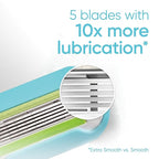 Gillette Venus Extra Smooth Razor for Women, Includes 1 Reusable Razor Handle + 4 Refills, 5-Bladed, Ergonomic No-Slip Gel Handle and Shower Holder