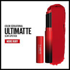 Maybelline Color Sensational Ultimatte Matte Lipstick, Non-Drying, Intense Color Pigment, More Ruby, Ruby Red, 1 Count