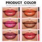 AZEN 6 Pack Lip Gloss Bulk Set, Shimmery Lip Gloss for Women and Girls With Rich Varied Colors