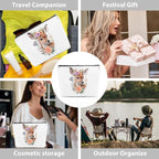 Floral deer cosmetic bag dear