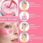 60pcs Under Eye Mask, Pink Collagen Under Eye Patches for Puffy Eyes & Dark Circles Treatments, Reduce Under Eye Bags Smooth Wrinkles, Lighthen Fine Lines, Moisturizing Under Eye Masks