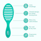 Wet Brush Speed Dry, Green Juice (Summer Quencher) - Vented Design & Soft HeatFlex Bristles Are Blow Dry Safe - Ergonomic Handle Manages Tangles - Pain-Free Hair Brush, Limited Edition
