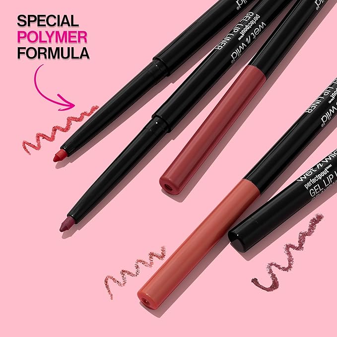 wet n wild Perfect Pout Matte Retractable Gel Lip Liner Pencil, Rich Creamy Long Lasting Color, Well-Defined and Flawless Application, Vegan & Cruelty-Free - Red Bare To Comment