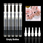5 Pack 3 ml Transparent Twist Pens, Empty Nail Oil Pen with Brush Tip, Cosmetic Lip Gloss Container Applicators Eyelash Growth Liquid Tube (5x)