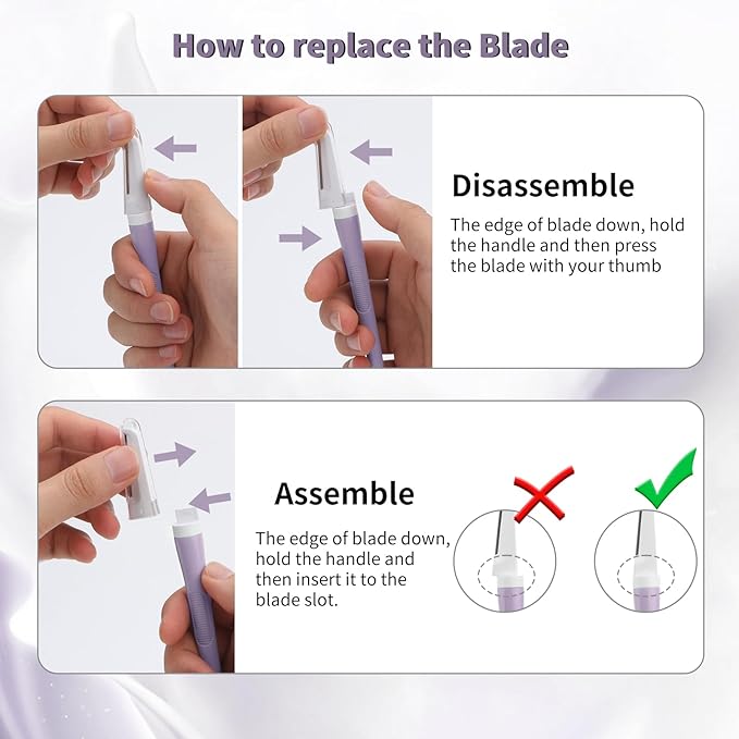 Dermaplane Razor Blades, Dermablade, Safe and Effective Removal Women Facial Peach Fuzz, Gentle Skin Exfoliation Blades, 8 Long Dermaplaning Blades