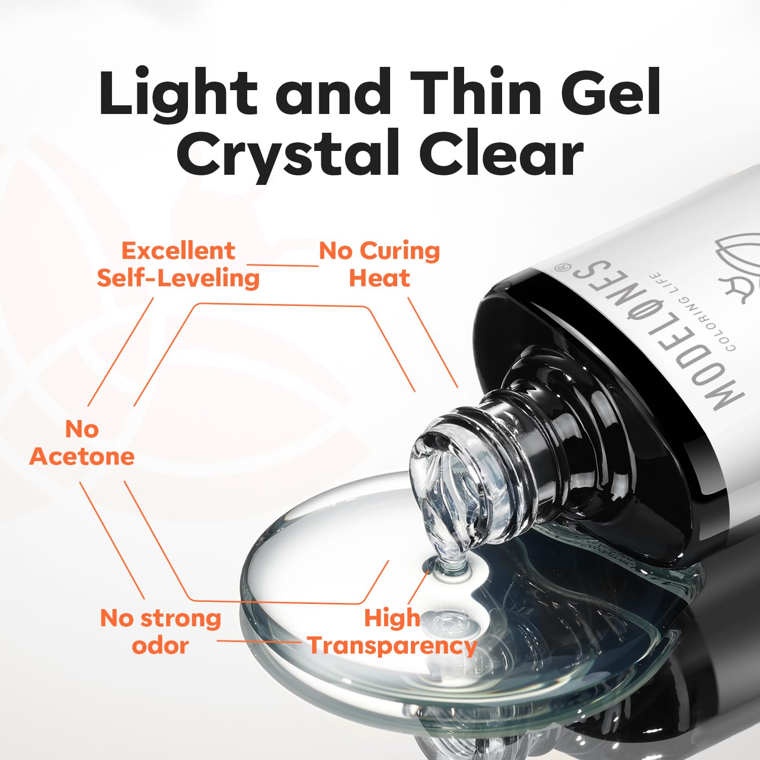 modelones Non-U V Peel off Gel Base Coat, Quick Dry Peelable Base Coat for Gel Nail Polish Beginner Friendly Gentle Protection for Thin & Weak Nails,10ml