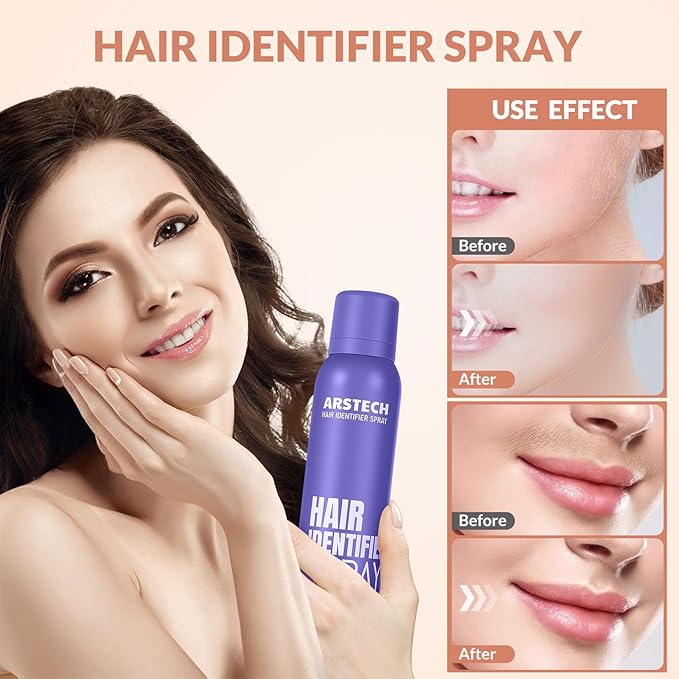 Dermaplane Razor for Women Face Hair Identifier Spray for Face Shaving Dermaplaning Tool Skin Body Dermaplaning Spray for Women with 8 Facial Razor Face Shaver Kit Facial Hair Removal (Purple 2 Pack)