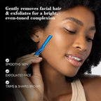 Dermaplane Razor for Women Face with 6 Refill Blades, Dermaplaning Tool Face Razors for Removes Facial Hair, Peach Fuzz, Reusable Metal Handle Eyebrow Razor (Blue)