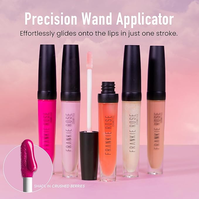 Frankie Rose Cosmetics Lip Gloss | Non-Sticky, Long Lasting, Hydrating & Bold Pigment, So Fetch Shimmer, 20g