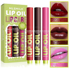 3 Colors Fat Lip Oil Click Slick, Moisturizing Moisturizing