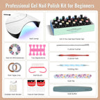 VANREESA 24 Colors Gel Nail Polish Kit with U V Light 42 Pcs Gel Polish Nail Kit Glossy & Matte Top Coat Complete Nail Kit with Manicure Tools Gifts for Women