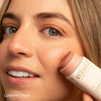 ATTITUDE Oceanly Lightweight Blush Stick, Titanium Dioxide-Free, EWG Verified, Plastic-Free, Vegan & Cruelty-free Makeup, Rose, 0.3 Ounces