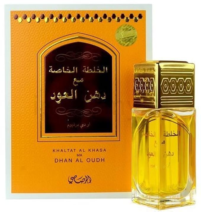 Rasasi Khaltat Al Khasa Ma Dhan Al Oudh for Unisex Eau de Parfum Spray, 1.7 Ounce