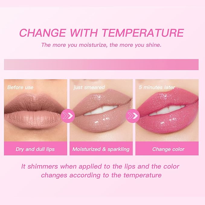 Crystal Jelly Moisturizing Lip Oil 2Pcs Hydrating Lip Moisturizing