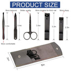 Manicure Pedicure Kit Nail Clippers Set Fingernails & Toenails Vibrissac Scissor 5 Pieces Best Care Tools for Man & Women with Travel Case (Gray/Black_A) (Gray/Black_A)