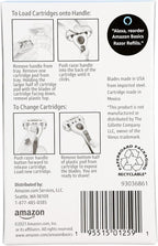 Amazon Basics 5-Blade Razor Refills for Women, 6 Count (Fits Amazon Basics Razor Handles Only) (Previously Solimo)