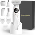 5 in 1 Bikini Trimmer for Women, Electric Razors for Women Shaver Cordless Body Pubic Hair Trimmer Waterproof Facial Hair Removal Electric Shaver, USB Charge Dock