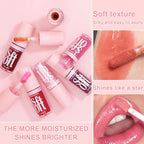 6 PCS Hydrating Lip Oil, Big Brush Head Lip Glaze Shiny Transparent Lip Glow Oil, Nourishing & Non-sticky Long Lasting Fresh Clear Smooth Lip Care Plumping Lip Oil (SET A)