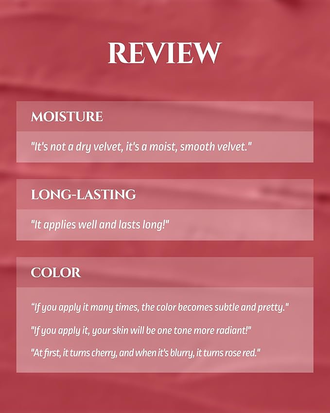 HEVVYMAKEUP Blurring Effect Lip Tint - Airy Velvet Matte Lips - Vegan, Longwear, Vibrant, Buildable Creamy Soft Texture - Korean Lip Makeup, Peach Please, 0.13 fl.oz.