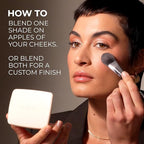 COVER FX Monochromatic Powder Blush Duo - Pink Dahlia: Soft Pink - Matte + Shimmer Finish - Create Custom, High Impact Color