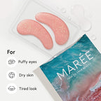 MAREE Pink Eye Gels - Marine Collagen Under Eye Patches for Puffy Eyes and Dark Circles - Undereye Mask Patches for Women - Hydrating Gel Eye Masks with Rose Water - Parches Para Ojeras Gel Pads