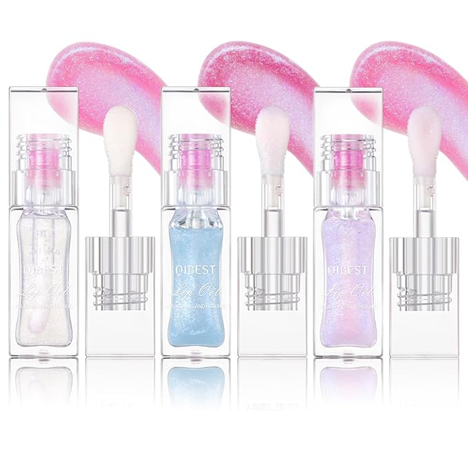 3 Colors Magic Color Changing Lip Oil V2, Boss Up Color Changing Lip Oil, Big Brush Head Hydrating Plumping Lip Oil Tinted, Long Lasting Nourishing Non-sticky Lip Glow Oil for Lip Care