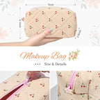 Soidram floral makeup bag quilted