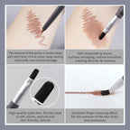 Mousse Lip Liner Pencil, Long Wear Lip Liner Velvet Matte Creamy Long Lasting Lip Liner Pencil, Dual-Ended Full Coverage Lip Liner with Lip Brush, High Pigment & Smudge-proof Lip Pencil Makeup(02#)