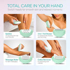 Epilator for Women-Cordless Epilators Hair Removal for Women, 4-in-1 Electric Razor Hair Remover, 2 Speeds & 21 Tweezers for Face Legs Arms Armpit Bikini, Green HR310