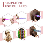 30pcs Heatless Hair Curlers Rollers Wave Curls Styling Kit with 2 Sets Styling Hooks,No Heat Spiral Curlers for Short and Medium Hair(12 Inch/ 30 cm)