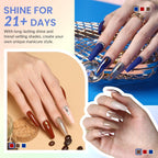 VANREESA 42 Pcs Gel Nail Polish Kit with U V Light 24 Colors Gel Polish Nail Kit Pink Red Orange Yellow Green Brown Blue Purple Gray Complete Nail Kit with Manicure Tools Gifts for Women