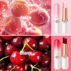 evpct 2Pcs Peach Red Cherry Magic Mood Color Changing Lipstick Long Lasting 24 Hours Original for Women, PH Color Change Changing Jelly Lipstick Tinted Lip Balm Gloss Stain Makeup Set labiales magicos