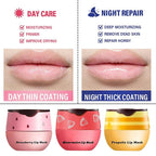 3 Pcs Honey Lip Balm, Bee Lip Balm Honey Pot,Moisturizing Lip Mask Overnight,Hydrate Repair Prevent Dry Cracked Lip Care (Honey+Strawberry+Watermelon)